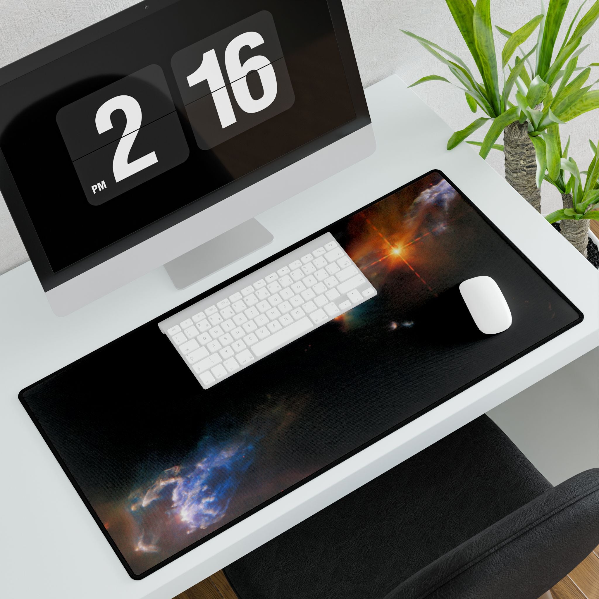 Galaxy Nebula Desk Mat — Large Cosmic Gaming & Office Mousepad