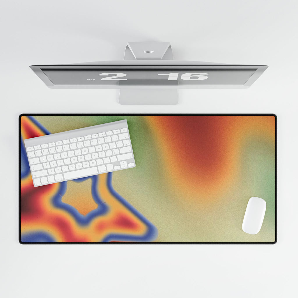 Psychedelic Starwave Desk Mat — Retro Gradient Mousepad for Work & Gaming
