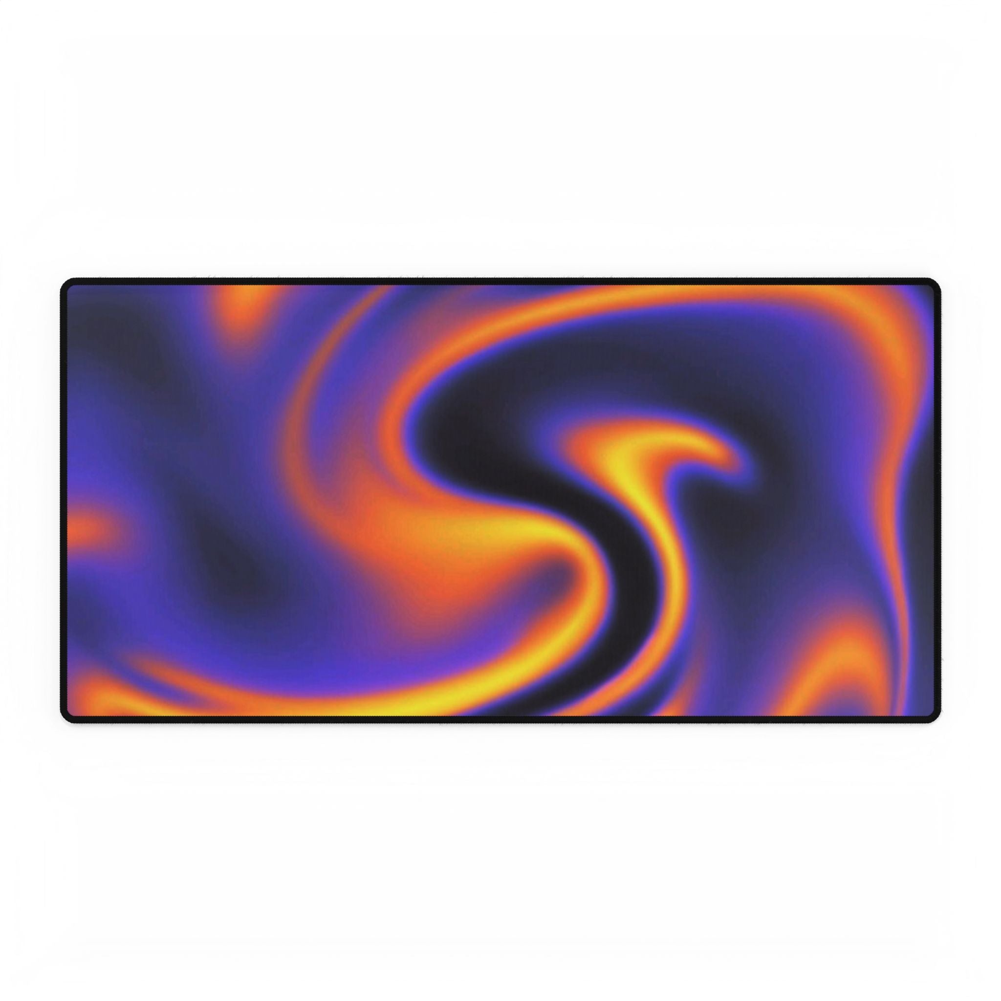 Swirl Neon Desk Mat — Purple & Orange Abstract Gaming Mouse Pad