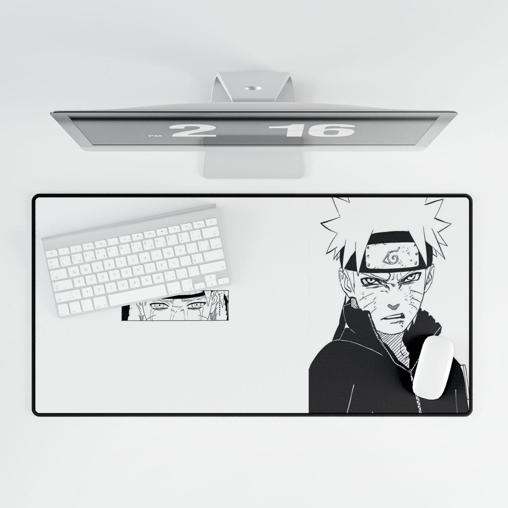 Naruto Black & White Desk Mat — Anime Gaming Mouse Pad