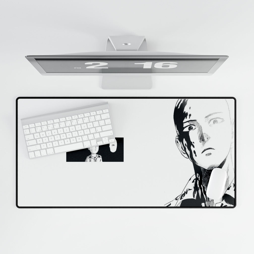 Monochrome Manga Desk Mat — Minimalist Anime Panel Gaming Mousepad