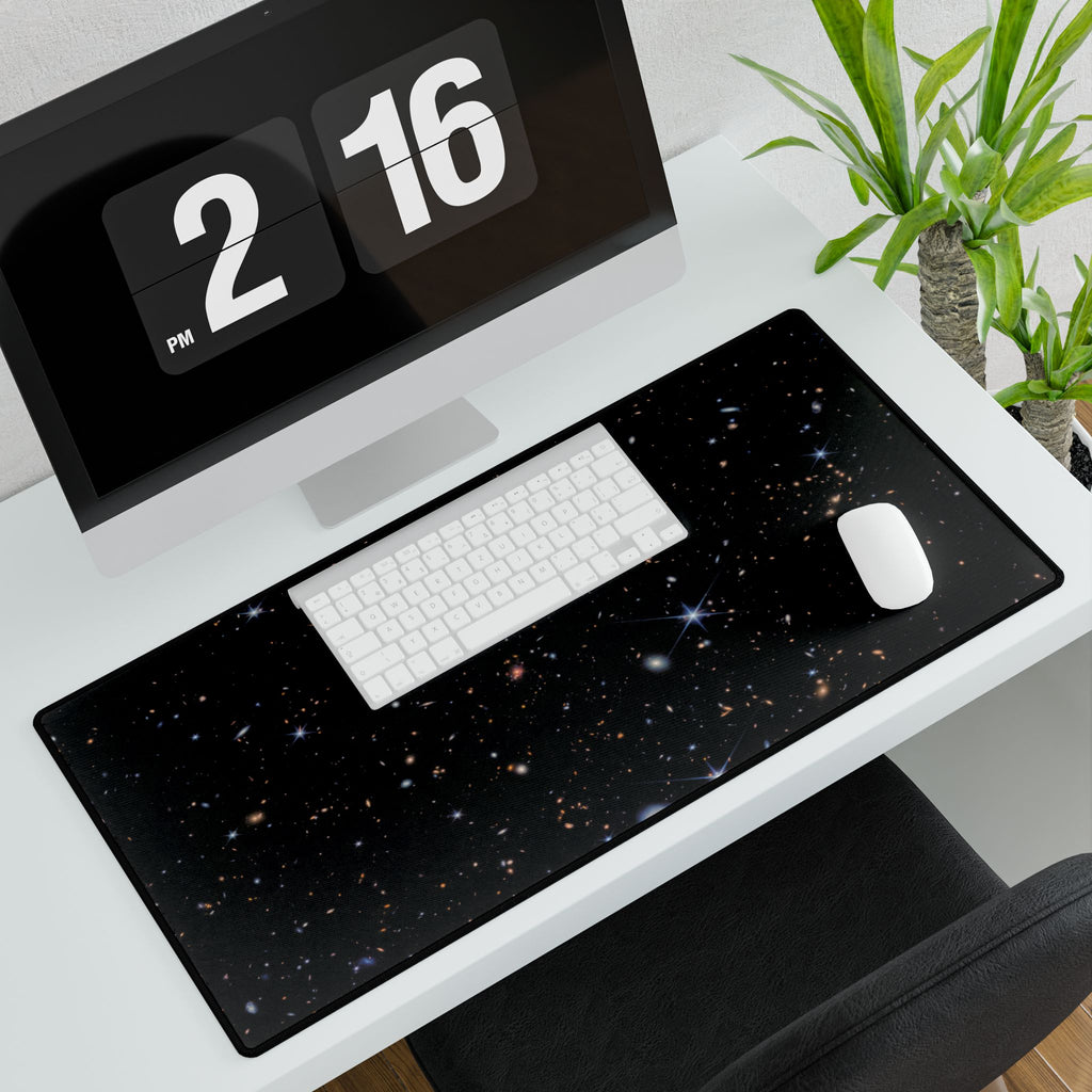 Galaxy Starfield Desk Mat — Large Cosmic Gaming & Office Mouse Pad