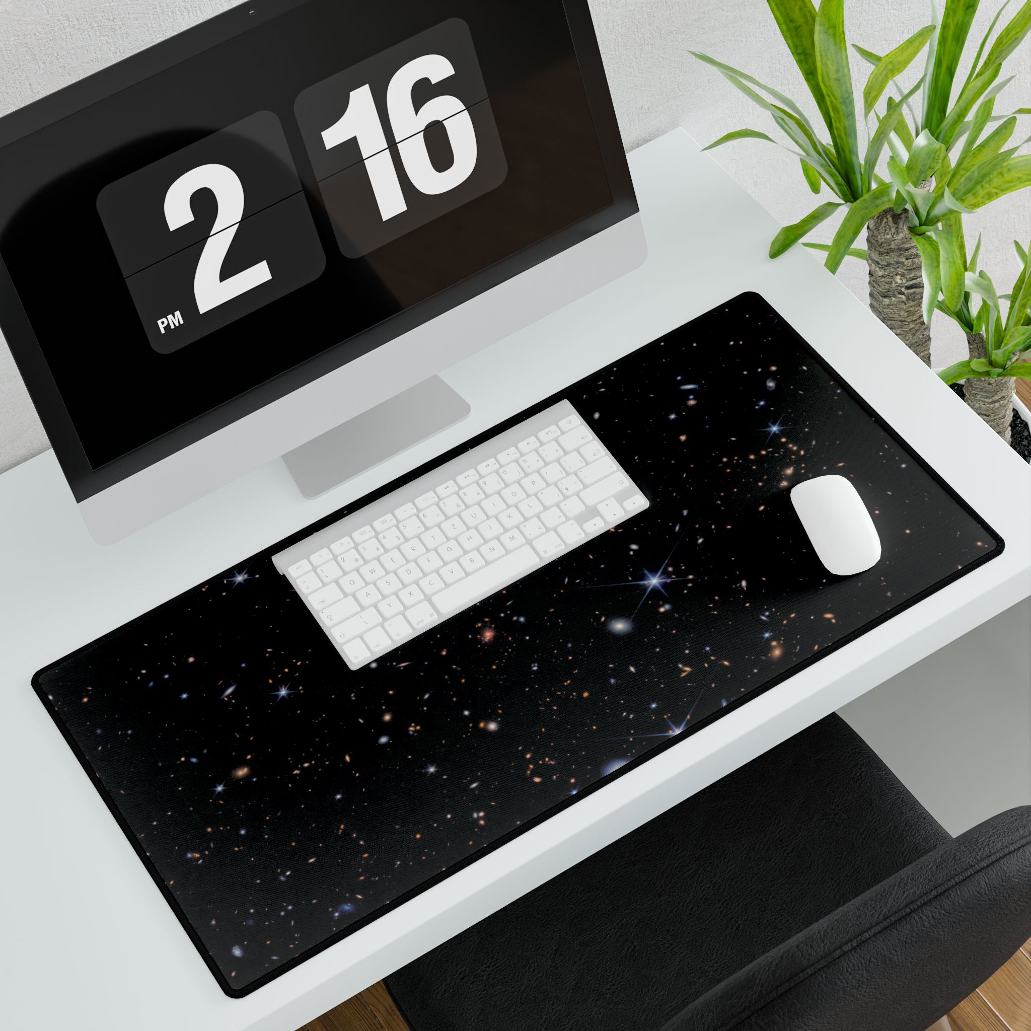 Galaxy Starfield Desk Mat — Large Cosmic Gaming & Office Mouse Pad