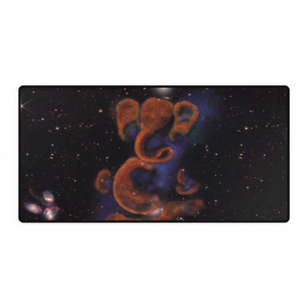 Cosmic Ganesha Desk Mat — Mystical Elephant Galaxy Mouse Pad