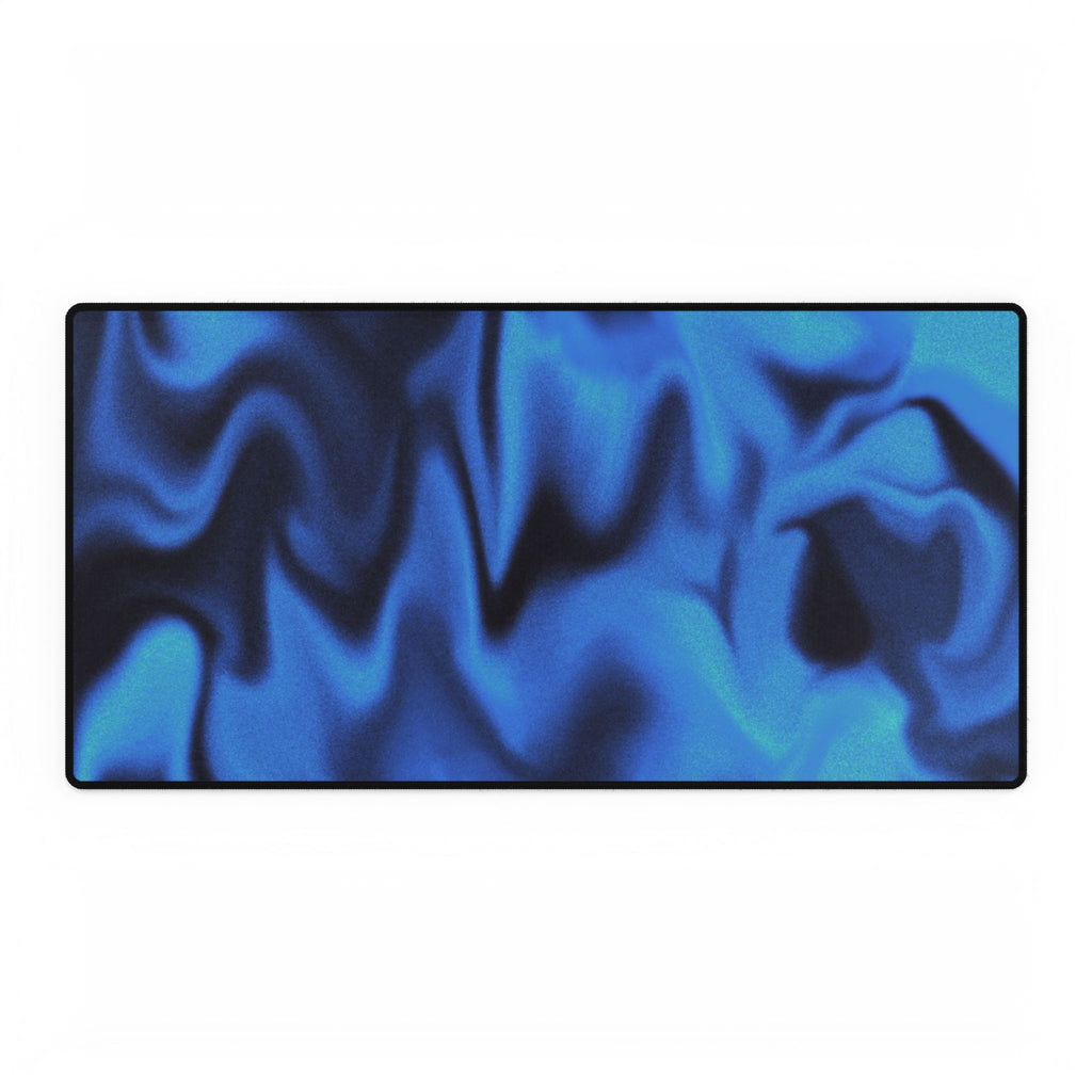 Blue Satin Wave Desk Mat — Large Gaming/Office Mouse Pad