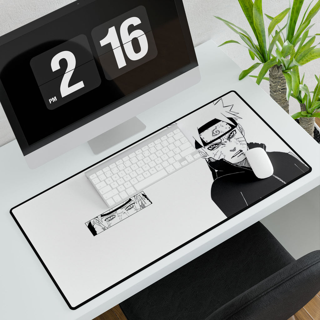 Naruto Black & White Desk Mat — Anime Gaming Mouse Pad