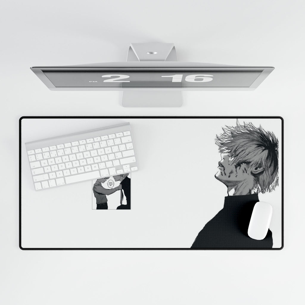 Anime Noir Desk Mat — Monochrome Giyu & Memory Art Gaming Mousepad