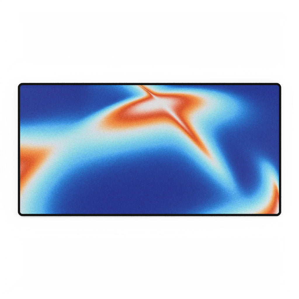 Abstract Blue & Orange Swirl Desk Mat — Large Gaming/Work Mousepad