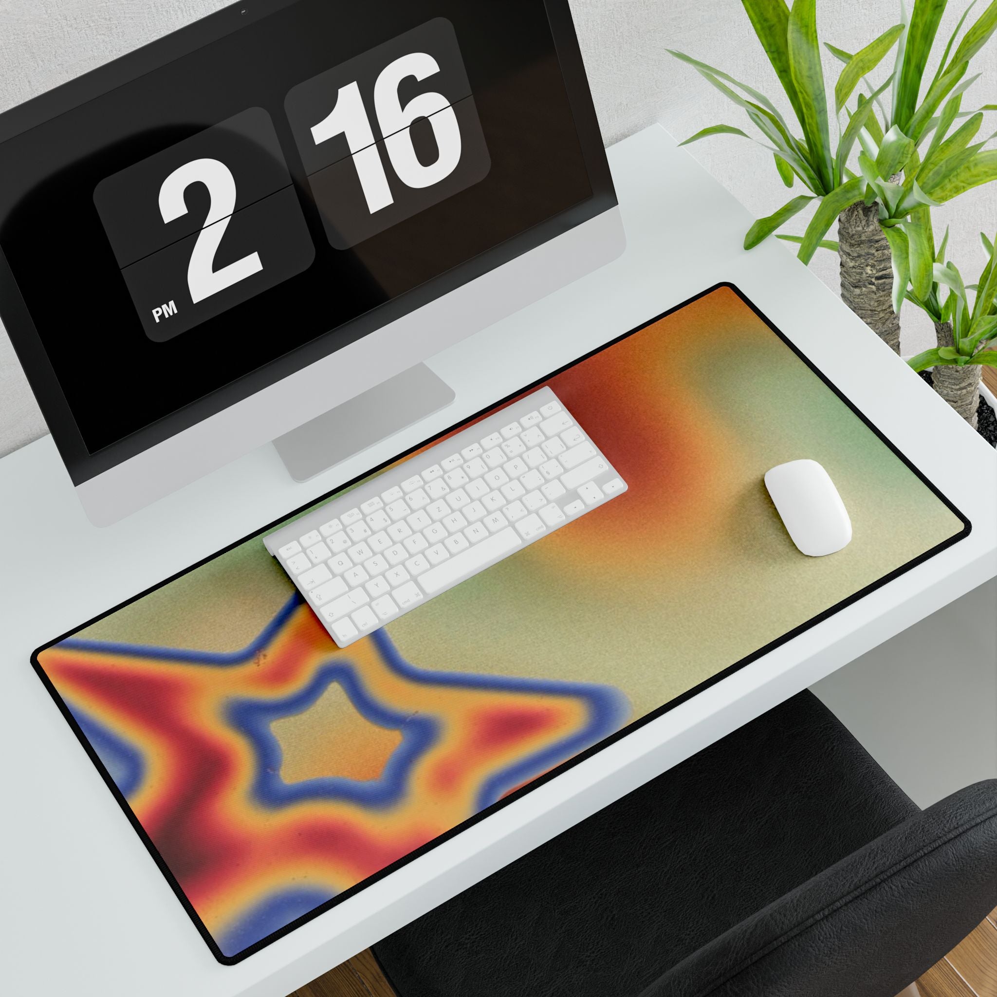 Psychedelic Starwave Desk Mat — Retro Gradient Mousepad for Work & Gaming