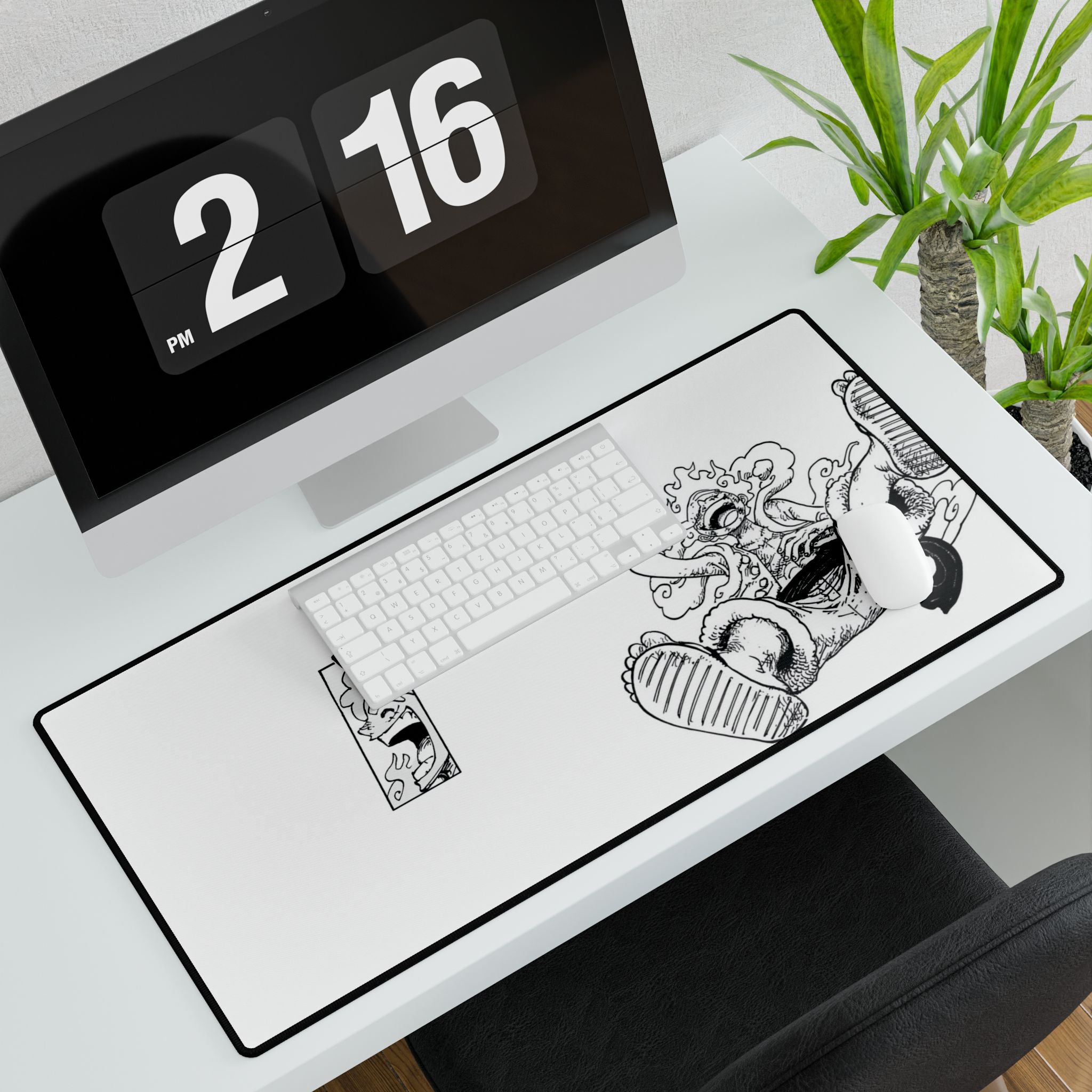 Luffy Gear 5 Nika Awakening Desk Mat — Anime Mouse Pad for Gamers & Fans