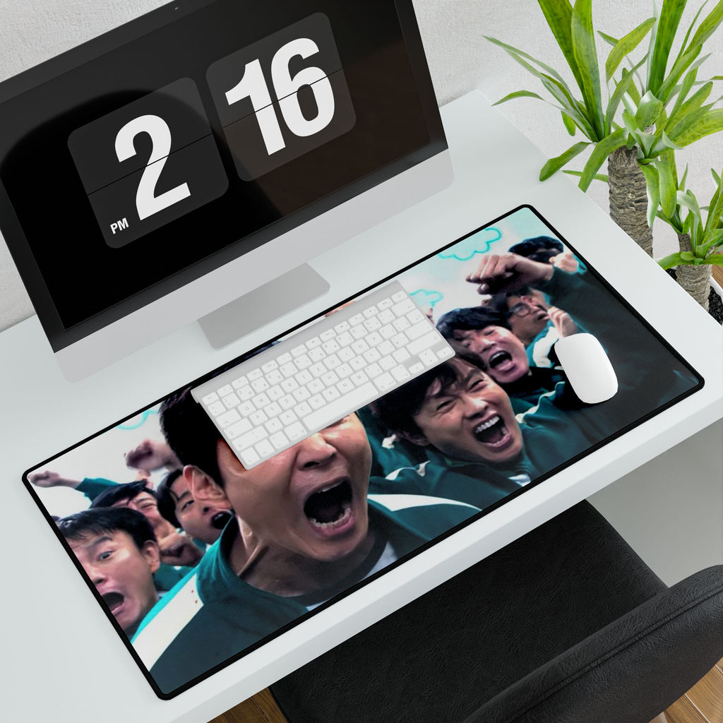 Squid Game Crowd Cheering Desk Mat – K‑Drama Gaming Mouse Pad