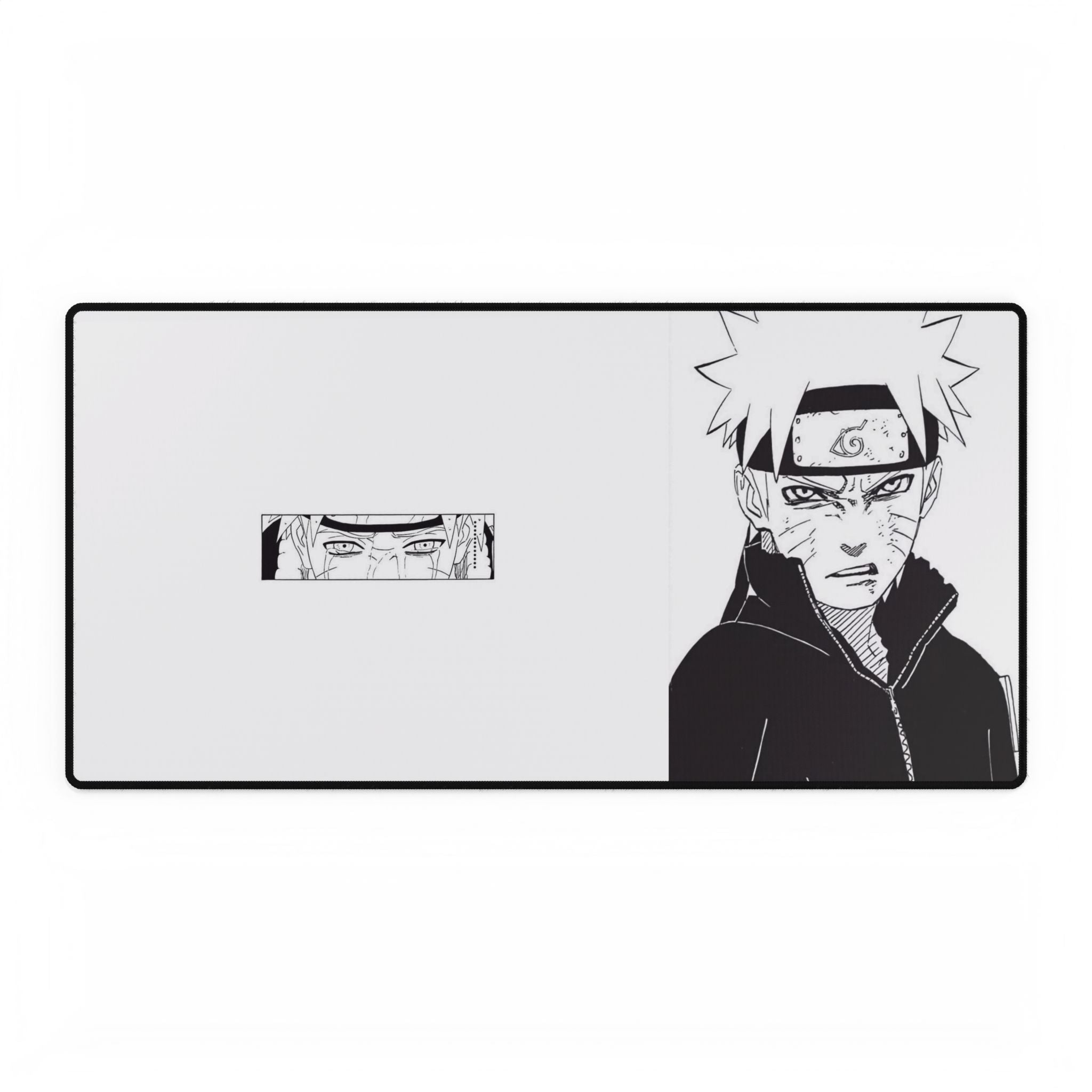 Naruto Black & White Desk Mat — Anime Gaming Mouse Pad