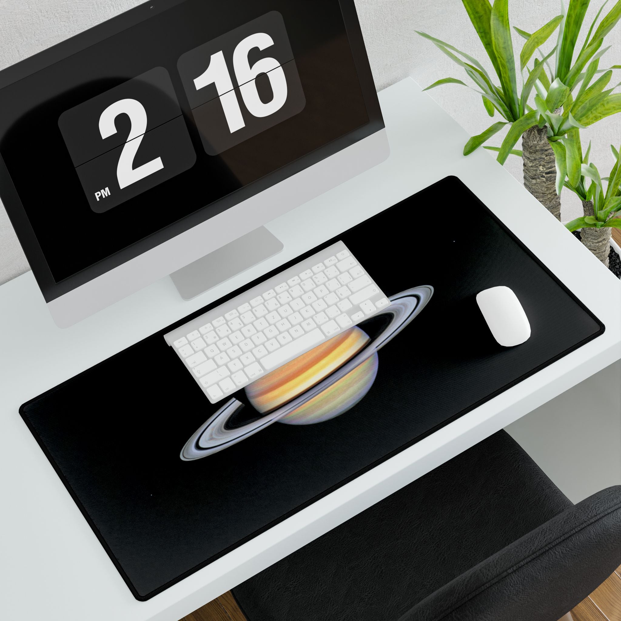 Saturn Planet Desk Mat — Space-Themed Gaming & Office Desk Pad